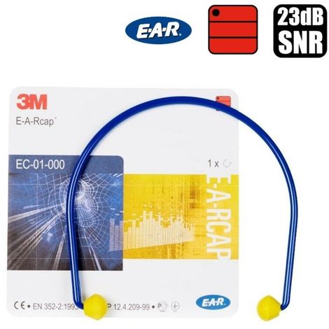 3M E.A.R Flexicap Series Yellow Disposable Band Ear Plugs 23db Rated 10 Pairs 241268 - Foto 6