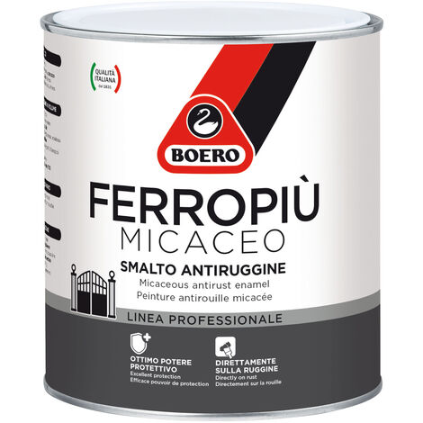 BOERO FERROPIU' vernice pittura gel smalto antiruggine antichizzante 750 ml colore GRIGIO CHIARO grana fine