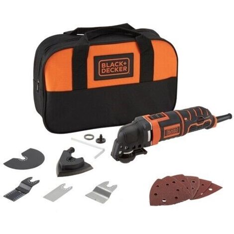 Black+Decker Utensile Multifunzione 300W taglio levigatrice + Accessori e Borsa