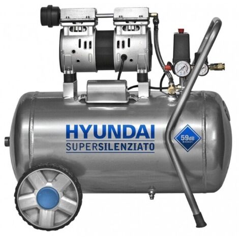 Hyundai Compressore elettrico silenziato senza olio 50 lt motore 1 HP KWU750-50L