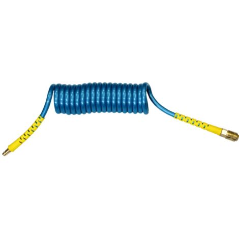 Tubo in poliuretano flessibile spiralato spirale con raccordi per aria compressa - Diametro / Lunghezza: Ø 12x8 mm / 8 mt