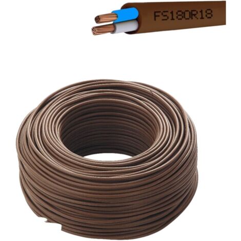 CAVO FILO ELETTRICO MARRONE FS18OR18 300-500V BIPOLARE SENZA NEUTRO - Metri: 5 - Sezione: 2x1 mm