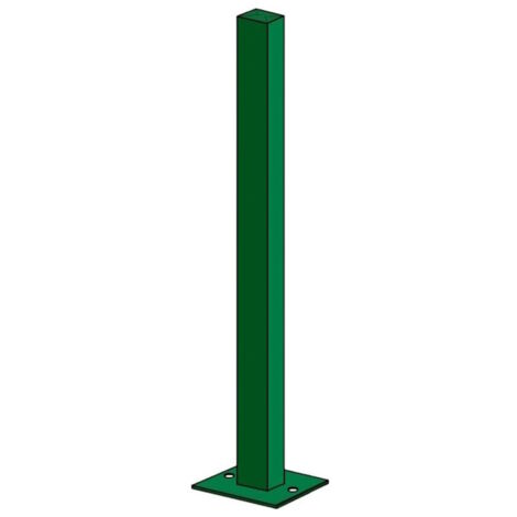 1 PZ Palo quadro plastificato 60x40 con staffa fissaggio a pavimento per recinzione modulare a pannello - H208 cm - ALTEZZA PALO: 158 cm