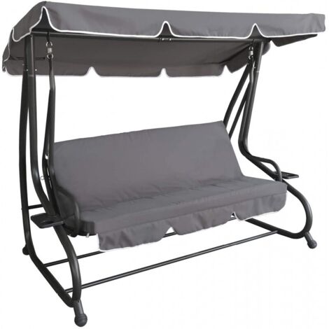 Xone Dondolo da giardino 3 posti Valencia Grigio 200x120x164 cm (1/5)