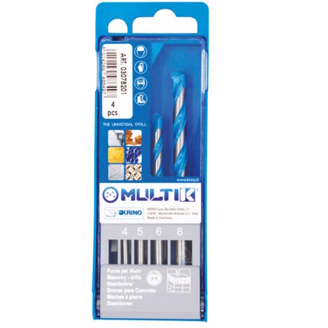 Assortimento punte Multik 4 pezzi 4-5-6-8 per il taglio di tutti i materiali