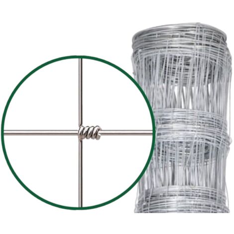 ROTOLO 50 m RETE PASTORALE METALLICA ANNODATA ZINCATA A MAGLIE DIFFERENZIATE - H 120 cm/9 fili - Altezza: 120 cm - MAGLIA 15 cm FILI 9