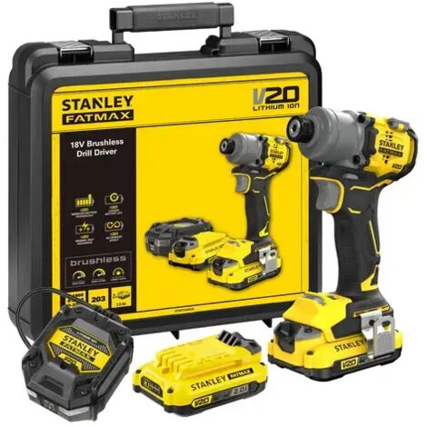 STANLEY SFMCF830D2K-QW Avvitatore a impulsi 203 nm 18V BRUSHLESS 2 batterie 2ah