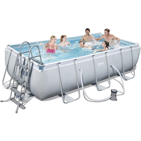 Piscina Bestway 56441 404x201x100 cm Power Steel Frame Rettangolare pompa scala