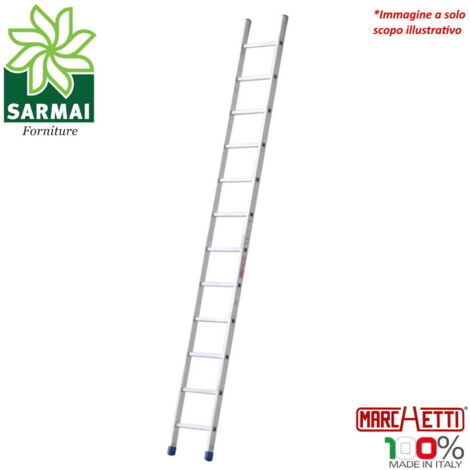 MARCHETTI scala professionale tronco singolo in alluminio mod. Azzurra A114 da 4,10 m