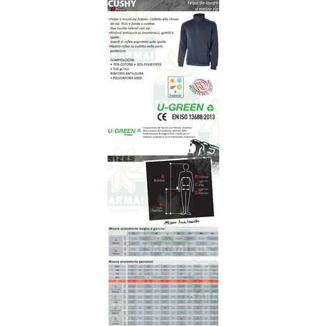 UPOWER DIKE LION FELPA INVERNALE UOMO DA LAVORO FELPATA MAGLIA GIROCOLLO COTONE-L-Grigio Scuro