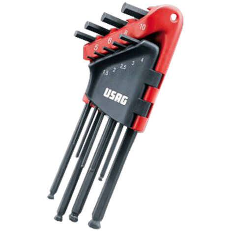 SERIE DI 9 CHIAVI USAG 280 LTS/S9 MASCHIO ESAGONALE TESTA SNODO BRUNITA