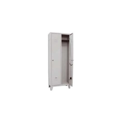 ARMADIO ARMADIETTO SPOGLIATOIO 2 POSTI METALLO 68 x 34 x H179 Cm PRATIKO GRIGIO