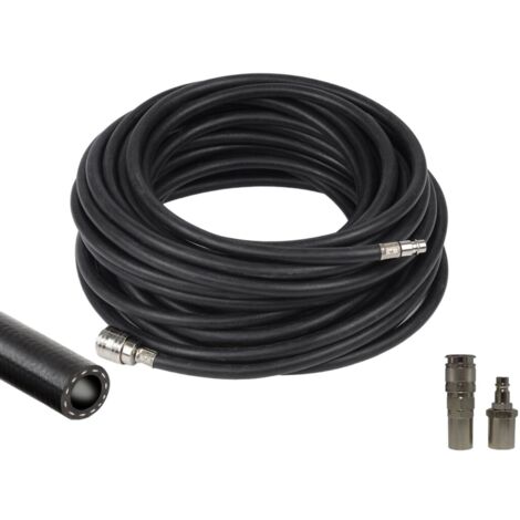 Tubo in gomma 10x19 con rinforzo per aria compressa 20 bar completo di raccordi - Lunghezza: 40 metri