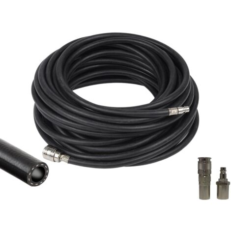 Tubo in gomma 6x14 con rinforzo per aria compressa 20 bar completo di raccordi - Lunghezza: 50 metri
