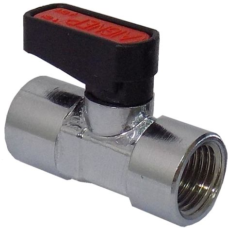 RUBINETTO 1/4 FEMMIINA FEMMINA A SFERA MIGNON VALVOLA PNEUMATICO ARIA COMPRESSA - 5 pezzi