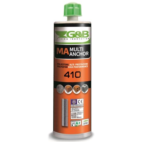 MULTI ANCHOR MA 410 G&B RESINA ANCORANTE 410 ml TASSELLO CHIMICO CEMENTO - 3 pezzi