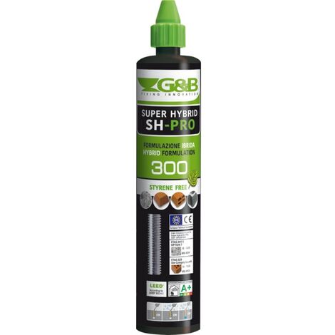 G&B SH-PRO 300 ANCORANTE CHIMICO RESINA PROFESSIONALE DA 300ml - 6 pezzi (Art. CC02)