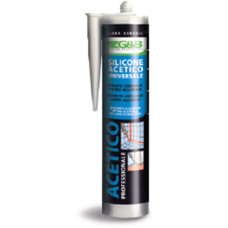 SILICONE ACETICO UNIVERSALE G&B SIL02 PRO COLORE BIANCO ANTIMUFFA CERAMICA VETRO - 24 pezzi
