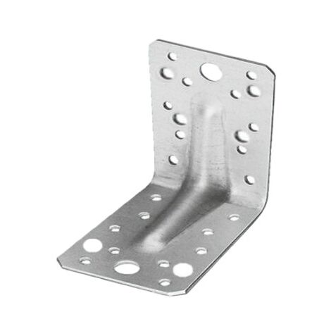 Piastra angolare 90° con nervatura staffa ancoraggio scarpa per fissaggio legno - Codice: KS 07