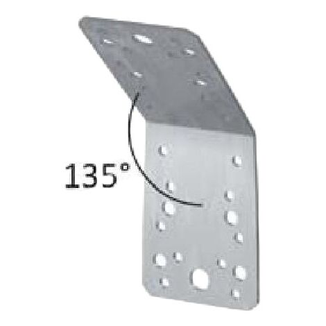 5 PEZZI Piastra angolare 135° gradi zincata staffa ancoraggio fissaggio legno - Codice: TD 10