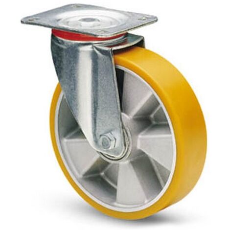 AVO 37 RUOTA ALLUMINIO CON RIVESTIMENTO IN POLIURETANO 160X50 SUPPORTO GIREVOLE
