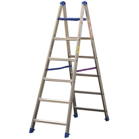 Marchetti PABLO scala scaletto alluminio doppia salita 4 gradini con piano