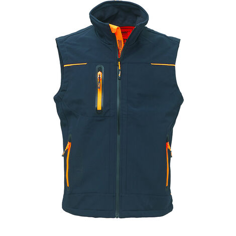 UPower UNIVERSE gilet smanicato da lavoro impermeabile antivento traspirante deep blue taglia M (1/3)
