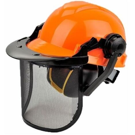 Casco elmetto forestale protettivo con visiera e cuffie per decespugliatore (1/9)