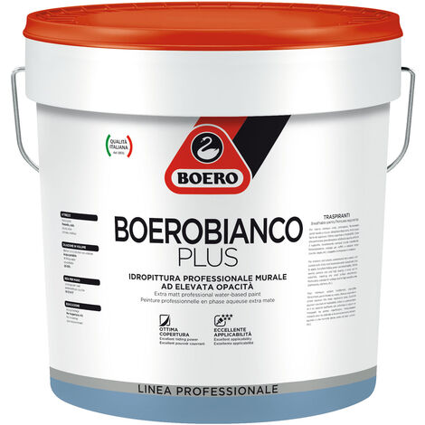 BOERO BIANCO PLUS 5 Litri pittura idropittura bianca traspirante antiumidità coprente