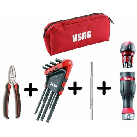 Kit Usag 496 tronchese chiavi esagonali impugnatura con porta inserti astuccio