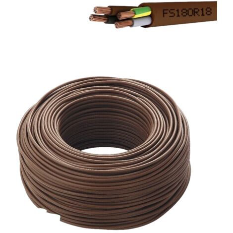 CAVO FILO ELETTRICO FS18OR18 TRIPOLARE TRIFASE MARRONE VARIE MISURE - Sezione: 4G 1 - 4x1 mm - Metri: 10