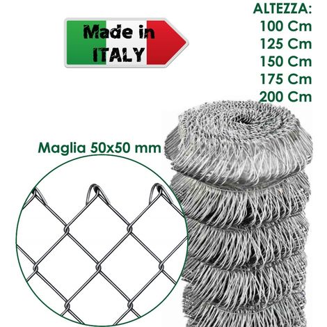 ROTOLO 25 m RETE METALLICA ZINCATA PER RECINZIONE A MAGLIA LIBERA - H 100 cm