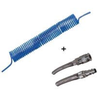 TUBO POLIURETANO 8x12 mm 7,5 metri COMPRESSORE ARIA COMPRESSA SPIRALE CODOLO + RACCORDI