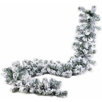 Festone innevato CAREY 270 cm ghirlanda con neve in PVC+PE addobbo natalizio