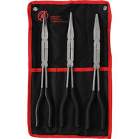 Set Kit Tris pinze a becchi doppio snodo lunga 340 mm becco piatto curvo BGS 416