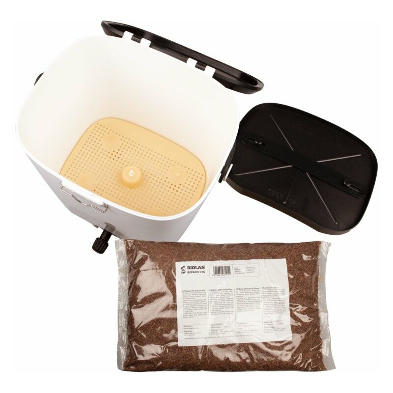 Composteur de cuisine ECOVI 20L beige/noir + activateur