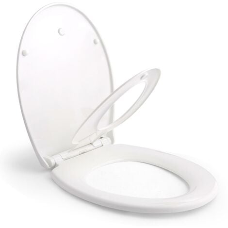WENKO Abattant WC avec frein de chute 'Easy Close' Ostuni, abattant WC  clipsable Fix Clip avec fixation inox, capacité de charge jusqu'à 300kg,  thermoplastique, 37 x 44,5 cm, blanc