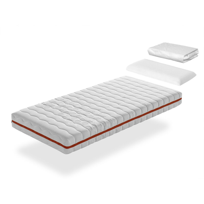 Pack Colchon 80x190 CAMA INFANTIL - Altura 18 CM NUKA VISCO + 1 Almohada junior 80x35 + 1 Protector colchon 80x190 cm