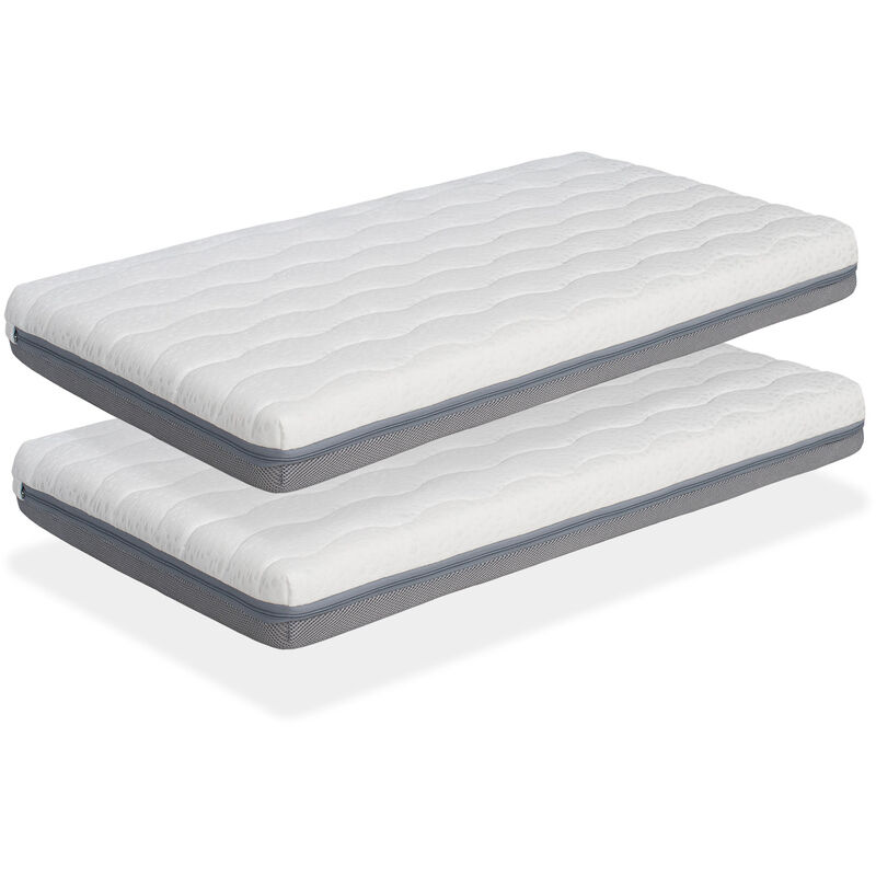 LOT X2 Colchones de espuma 80x130 KALA Altura 14 CM Cama Infantil,desenfundable
