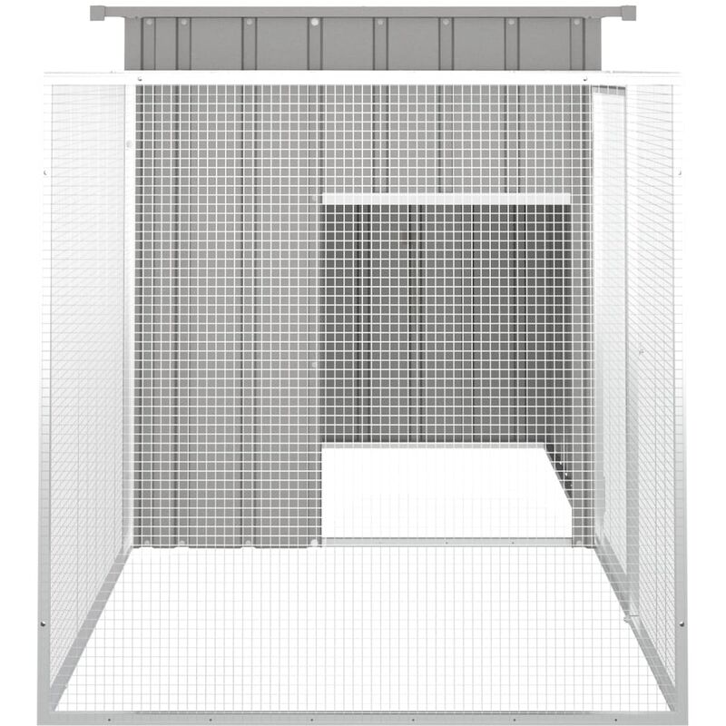 Gabbia per Polli grigio 200x91x100 cm Acciaio Zincato