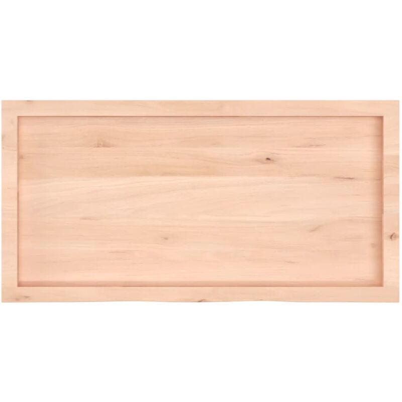 Ripiano a Parete 100x50x4 cm Legno Massello Rovere Non Trattato