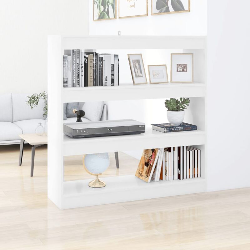 Homcom Libreria di Design mobili per soggiorno per soggiorno Moderna  Moderna 4 Ripiani, Bianco, 80x30x145cm