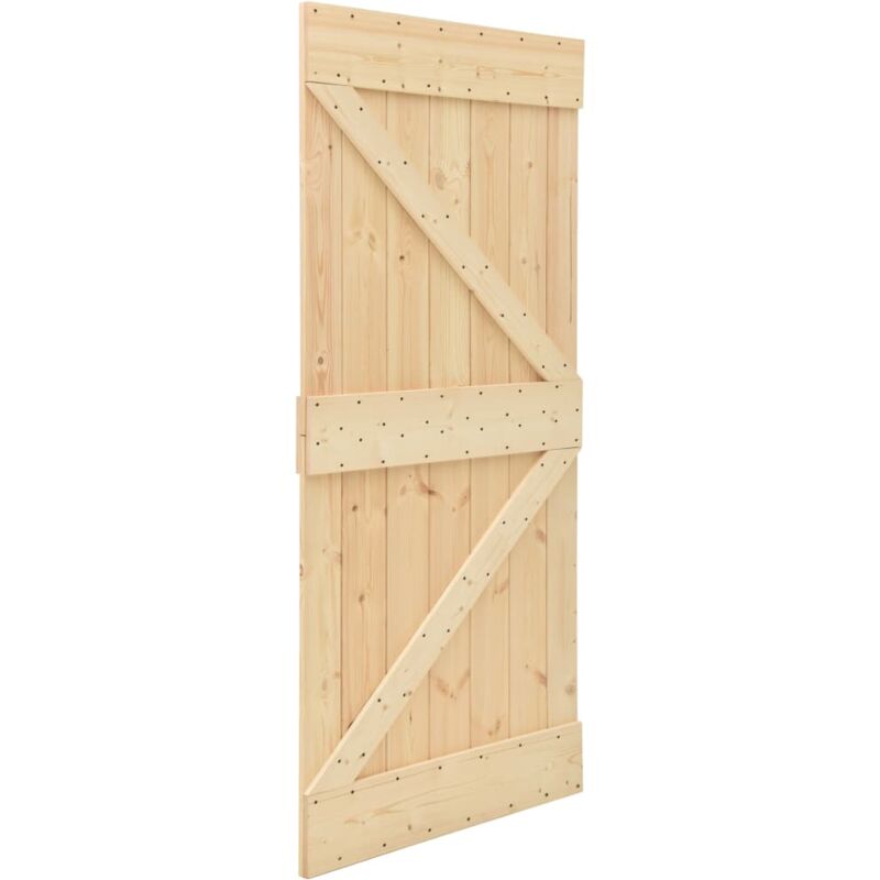 Porta Scorrevole con Set Hardware 100x210 cm in Legno di Pino