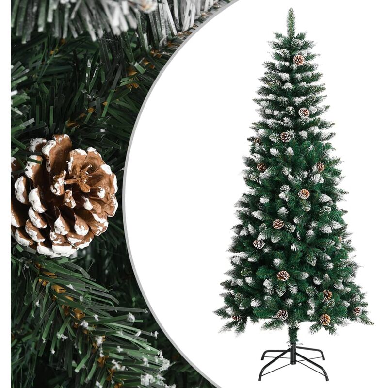 COSTWAY Albero di Natale 150/180/210/240 cm, Albero di Natale Bianco con  350/650/