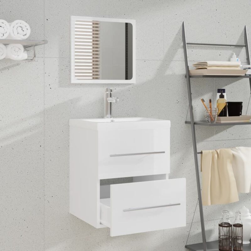 Mobile da Bagno con Anta a Persiana Stile Industriale