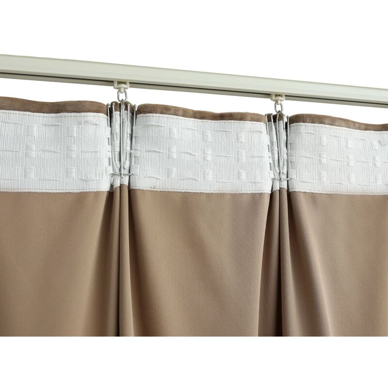 Tende Oscuranti con Ganci 2 pz Beige in Velluto 140x245 cm