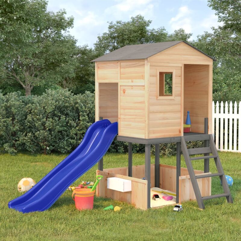 Wickey Parco giochi in legno TinyPlace Giochi da giardino con altalena e  scivolo Torre d'arrampicata da esterno con sabbiera e scala di risalita per  bambini - verde