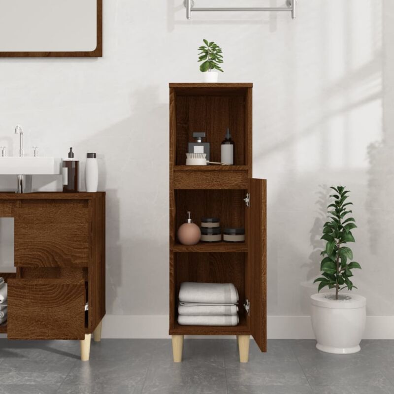 Tidyard Armadietto Bagno Rovere Marrone 30x30x100 cm Legno Multistrato,Mobile  Alto da Bagno,Mobile Bagno Alto,Mobile da Bagno Salvaspazio,Mobili a  Colonna Bagno,#002 : : Casa e cucina