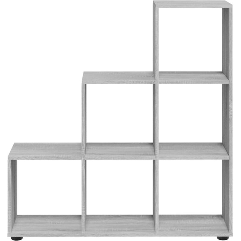 Libreria a Scala Bianco Lucido 107 cm in Legno Multistrato