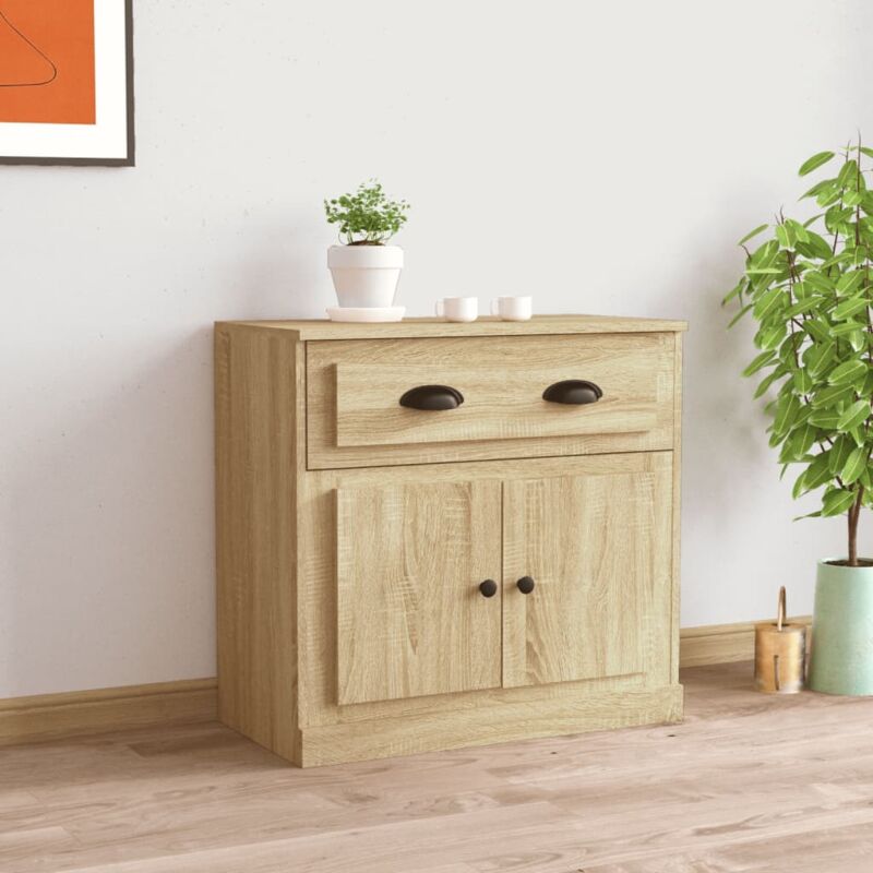 Credenza bassa,Armadietto,Mobile da Cucina Bianco Lucido 70x35,5x67,5 cm in  Legno Multistrato -BY26801